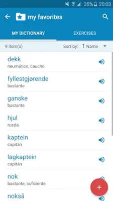 Norwegian-Spanish Dictionary android App screenshot 2